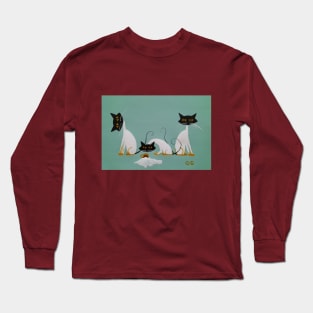 Cats crying over spilt milk Long Sleeve T-Shirt